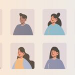 Diverse people avatars, man and woman person faces